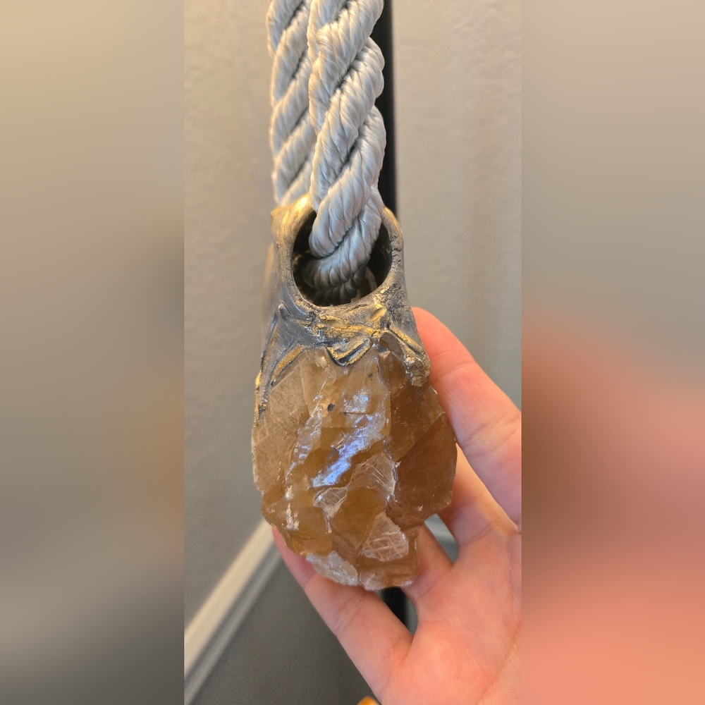 Adina Mills Necklace - Large Citrine/ Rope Chain - Picture 2 of 7